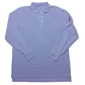 B DRADDY Long Sleeve Polo Shirt Interlachen CC‎ Tartan Blue XL